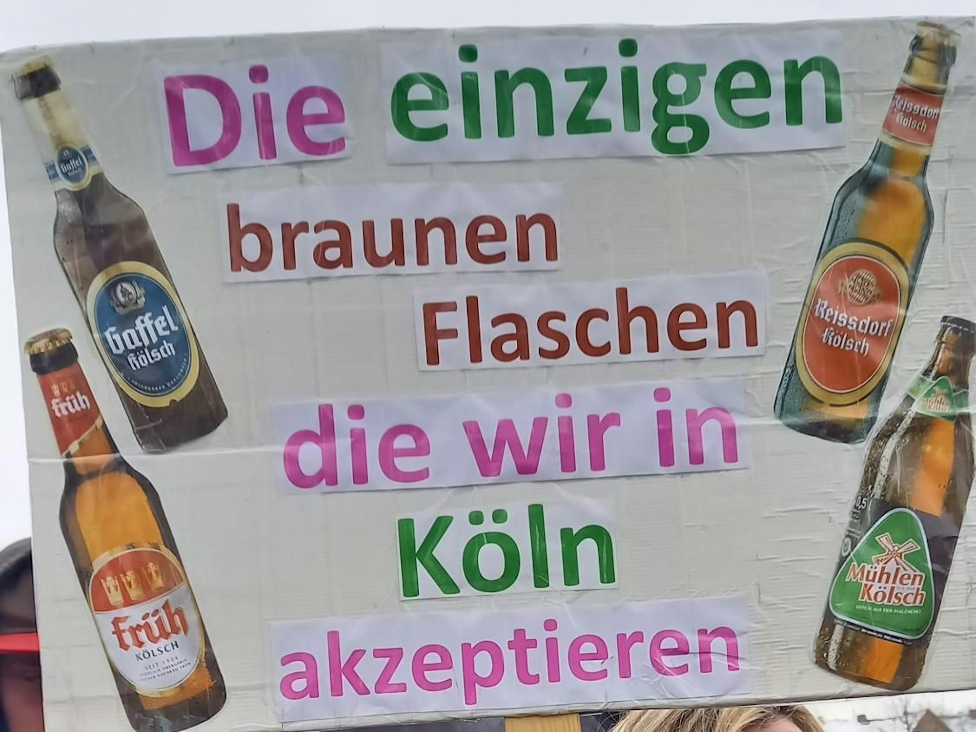 Plakat auf einer Demo in Köln.