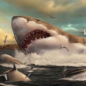 Eine künstlerische Darstellung des Ur-Hais Megalodon.