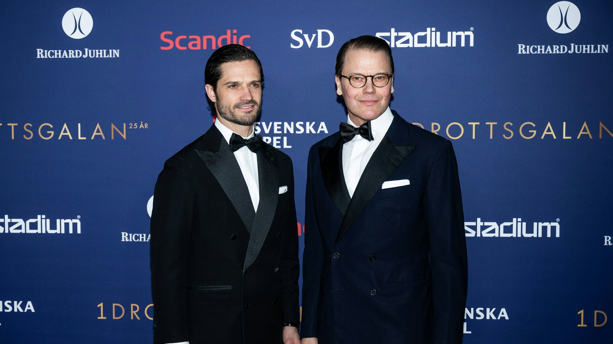 Prinz Carl Philip und Prinz Daniel während der Sportgala im Januar 2024 in Stockholm.