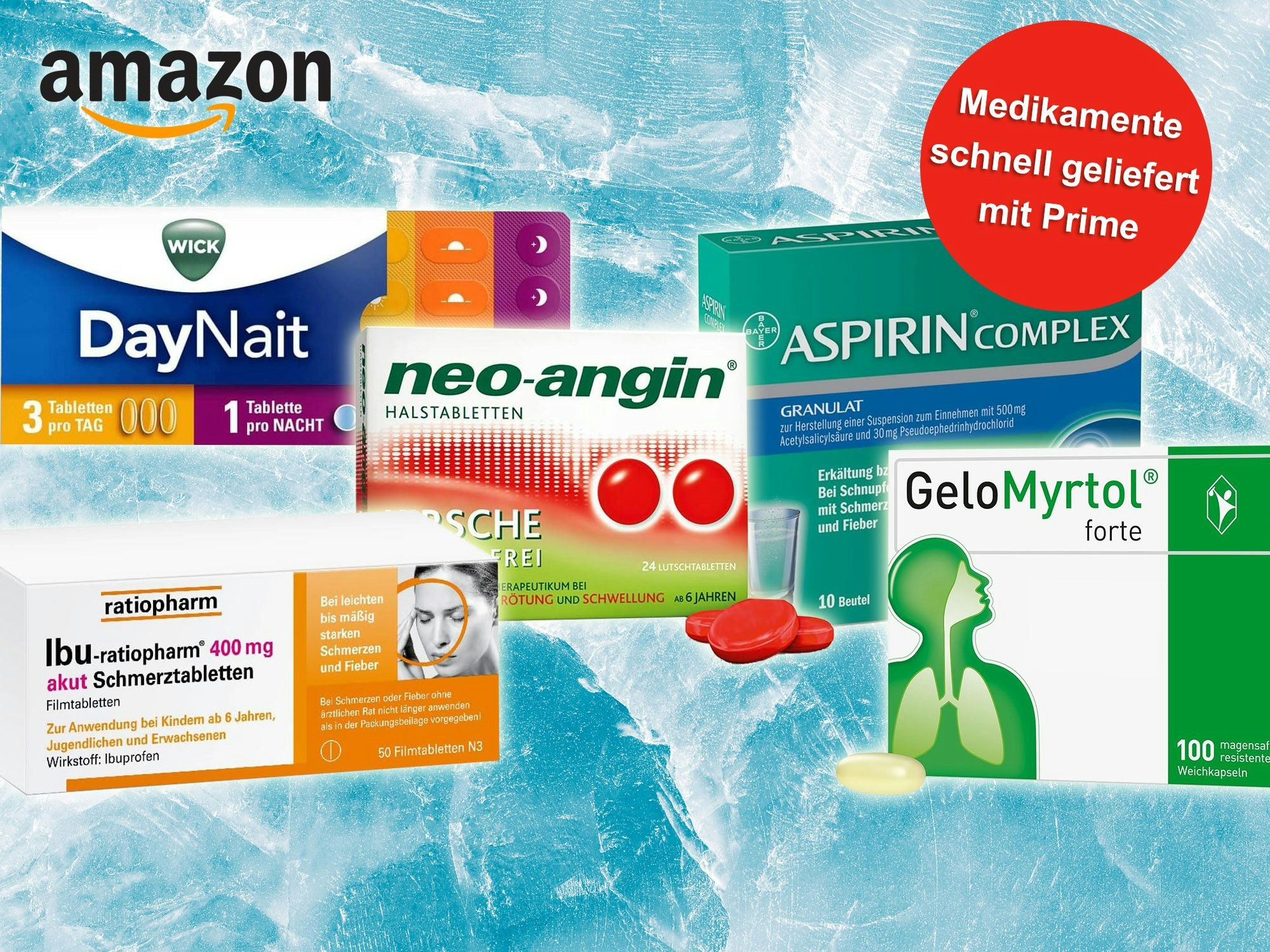 Abbildung verschiedener Erkältungsmedikamente