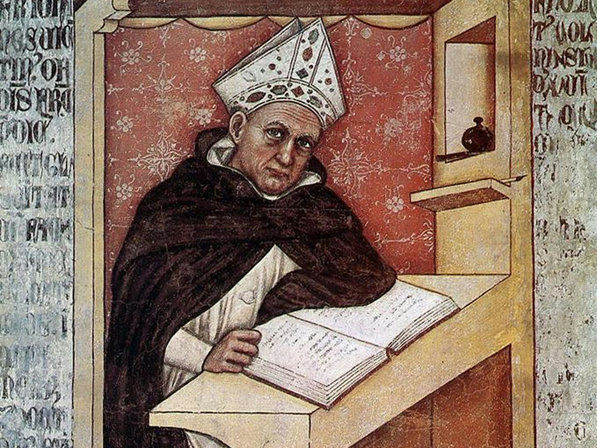 Albertus Magnus, hier auf einem 1352 entstandenen Fresko in Treviso