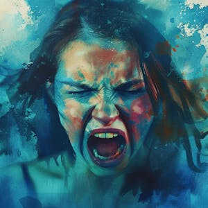 Illustration: Eine Frau mit wütendem Gesichtsausdruck