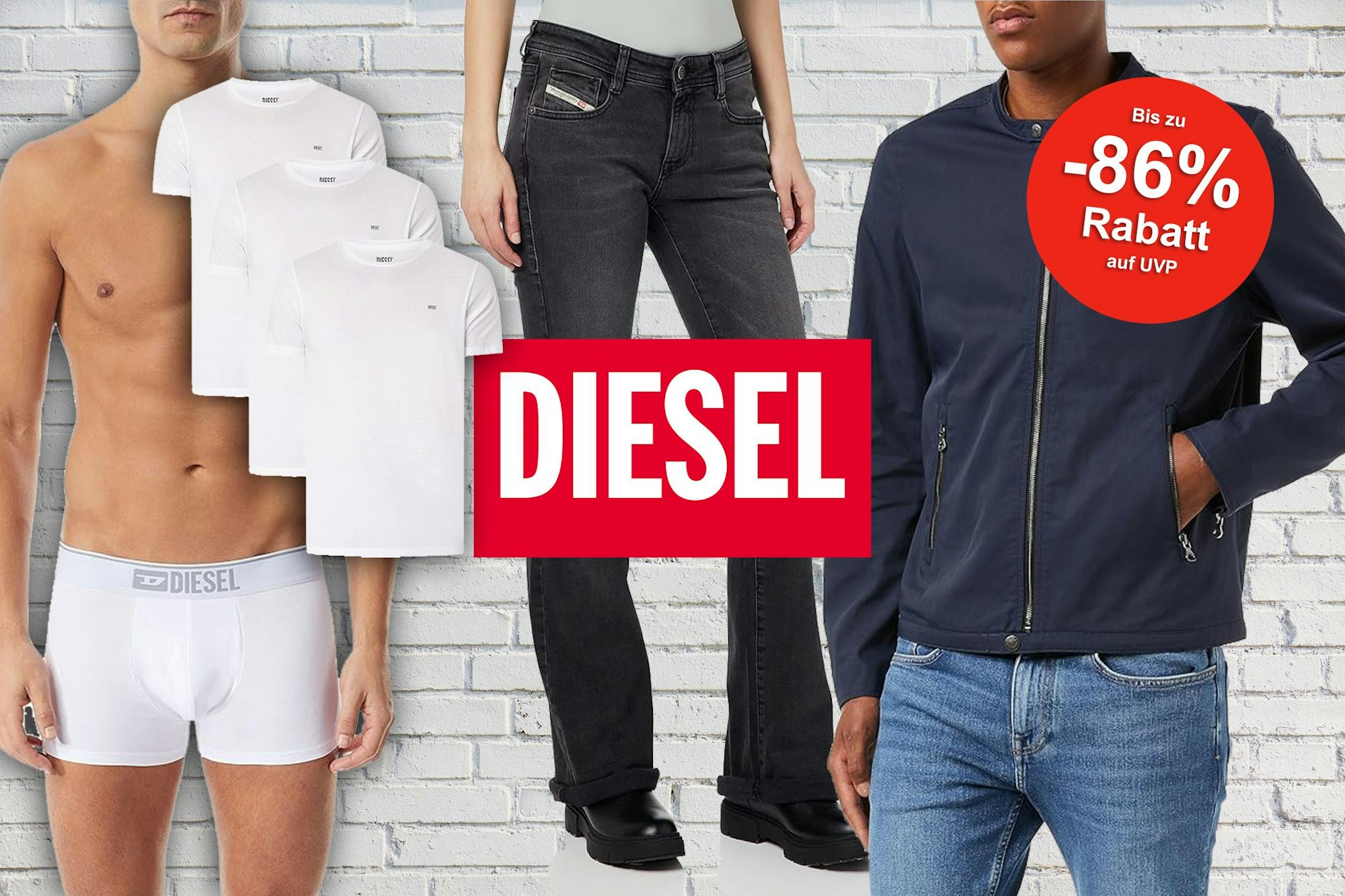 Diesel Sale bei Amazon - Abbildung verschiedener Bekleidung von Diesel