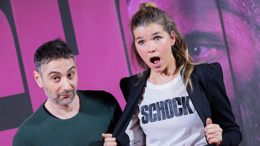 Anke Engelke und Denis Moschitto, Schauspieler kommen zur Premiere des Films „Schock“ in den Filmpalast.