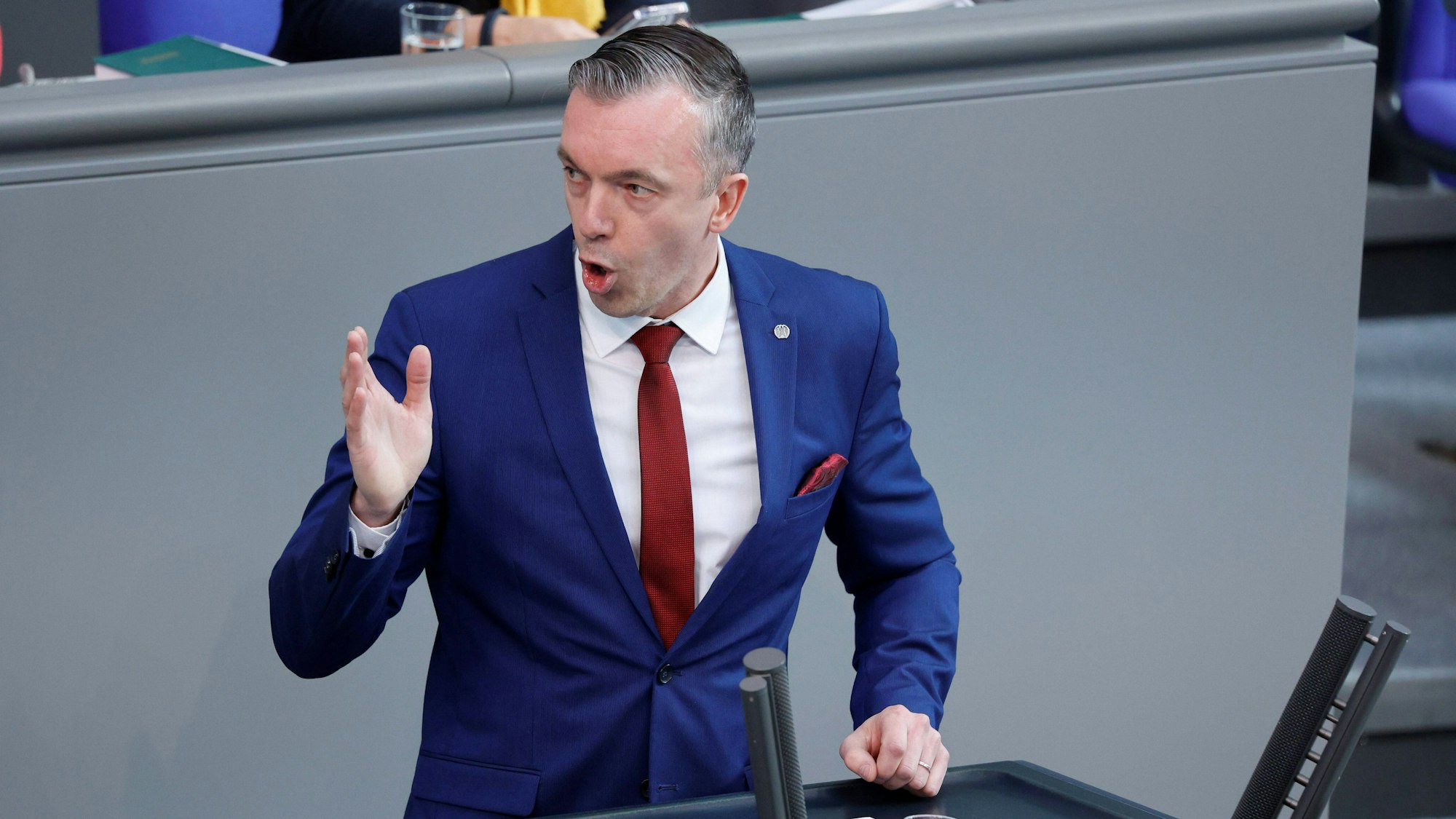 Der AfD-Politiker Eugen Schmidt bei einer Rede im Bundestag. (Archivbild)