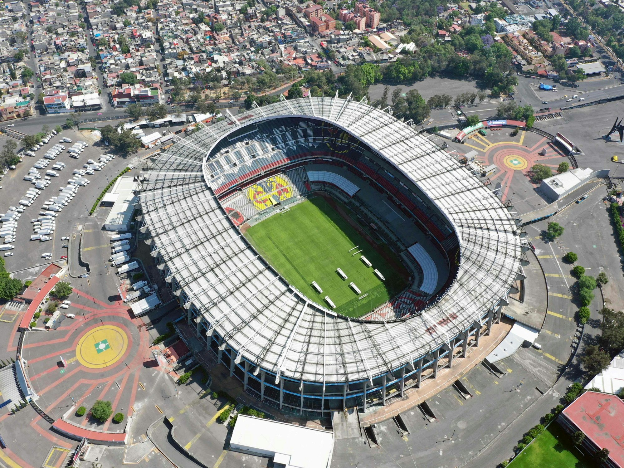 Im Atzekenstadion in Mexiko, hier eine Aufnahme vom 22. März 2020, findet das Eröffnungsspiel der WM 2026 statt.