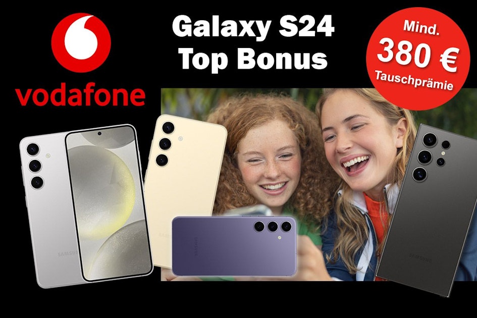 La mejor oferta en Samsung Galaxy S24 en Vodafone: 1€ de bonificación única y un bono de cambio de al menos 380€ por recuperar tu antiguo móvil