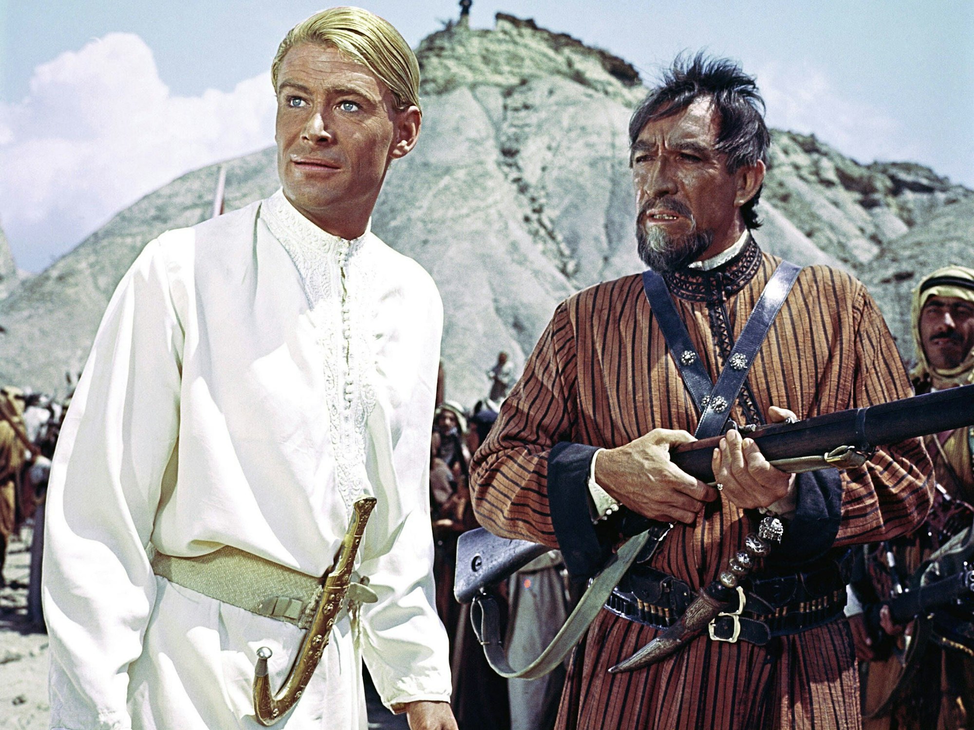 Peter O'Toole und Anthony Quinn im Film "Lawrence aus Arabien" von 1962