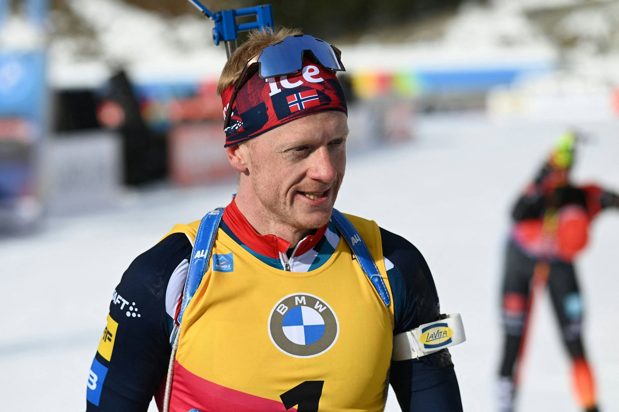 Johannes Thingnes Bö beim Biathlon-Weltcup in Antholz (Italien).