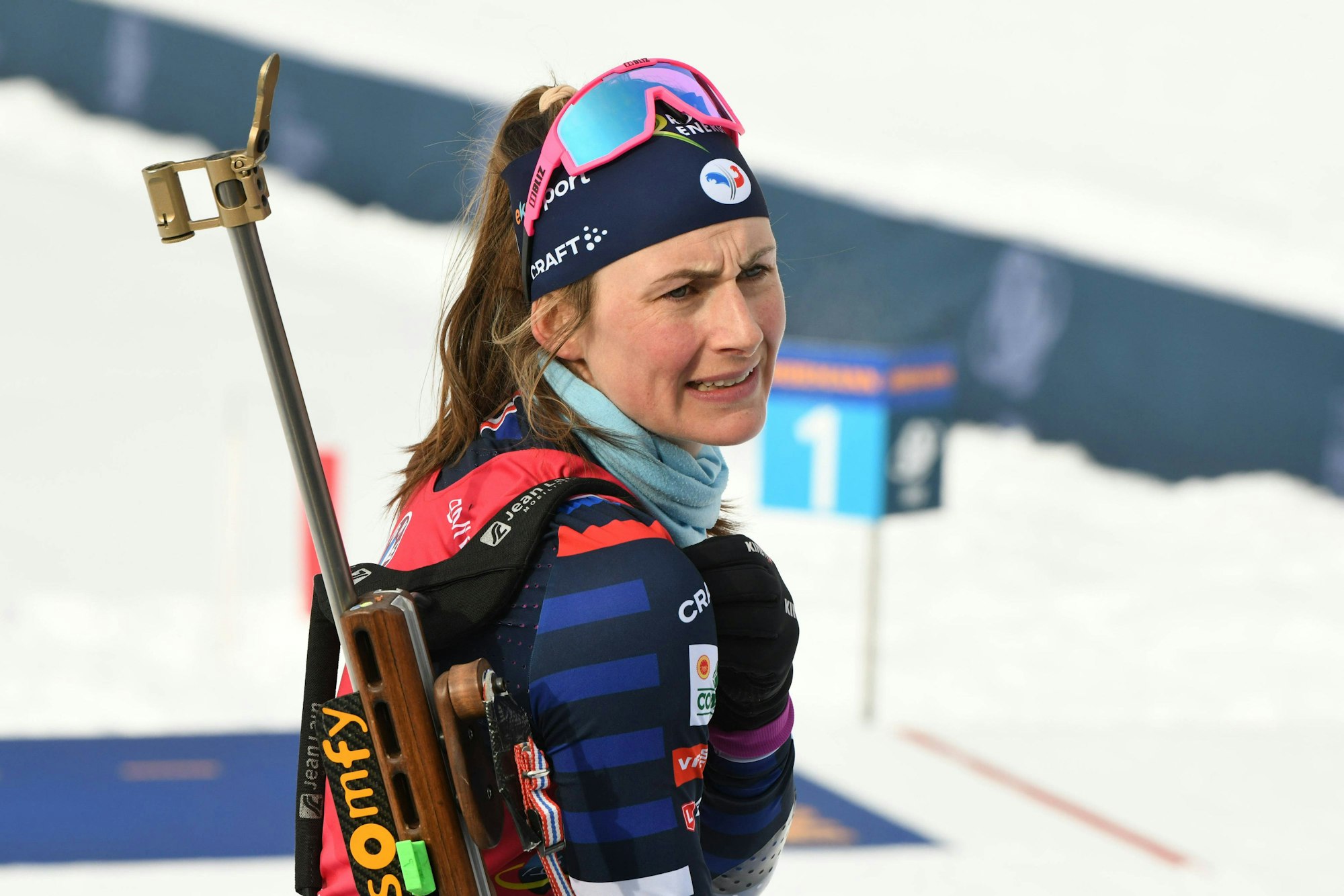 Justine Braisaz-Bouchet beim Biathlon-Weltcup in Antholz.