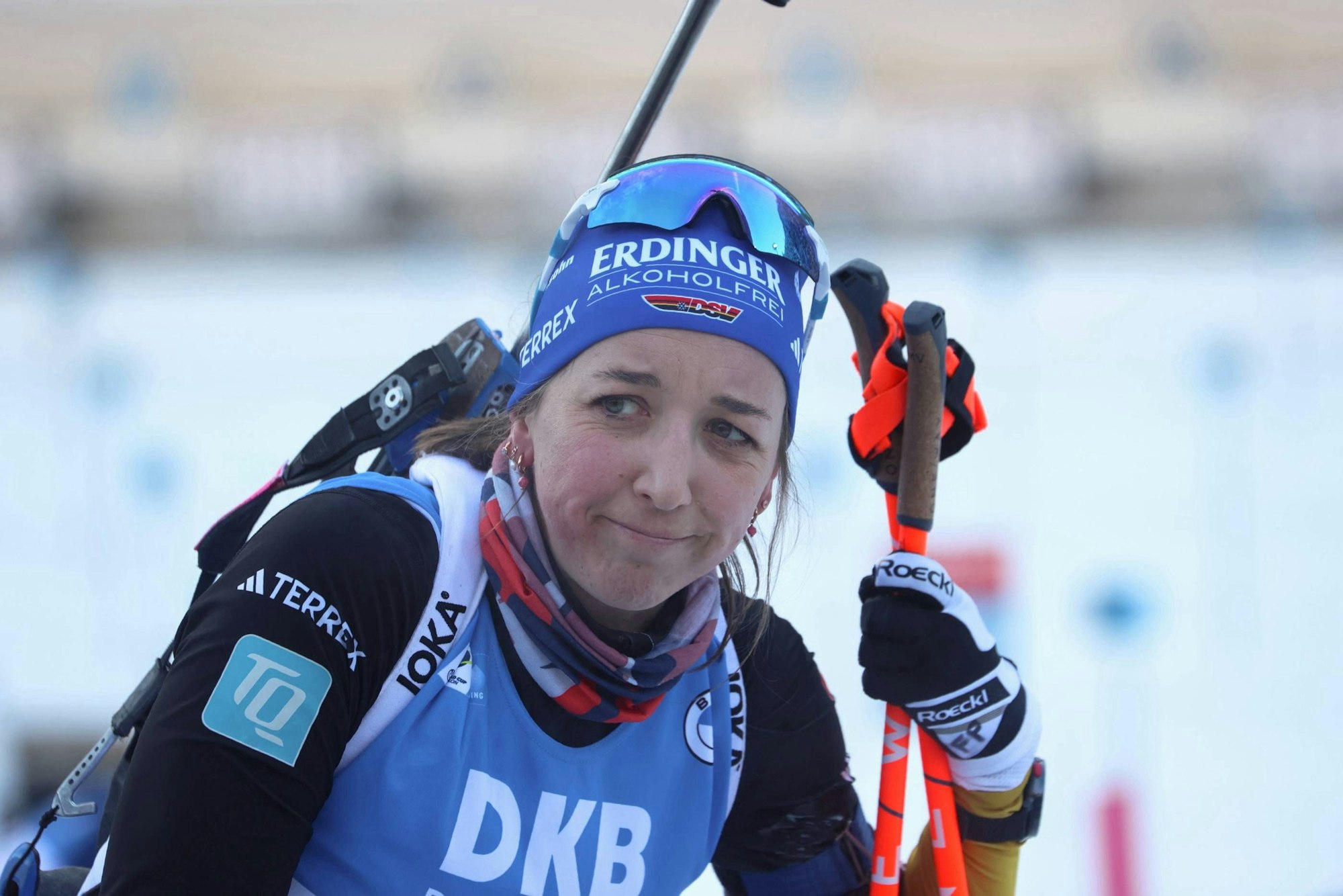 Franziska Preuß beim Biathlon-Weltcup in Ruhpolding.