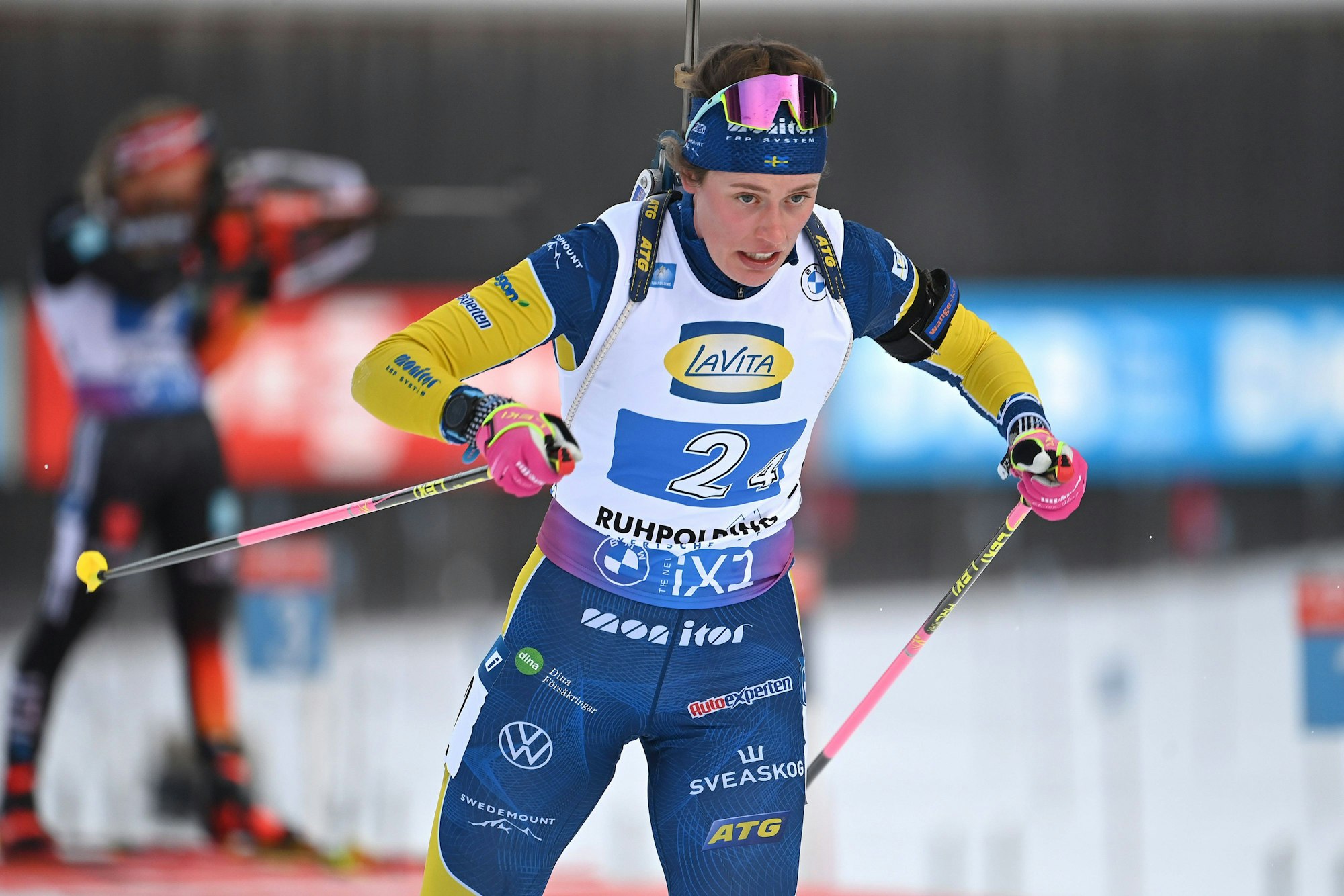 Elvira Öberg beim Biathlon-Weltcup in Ruhpolding.