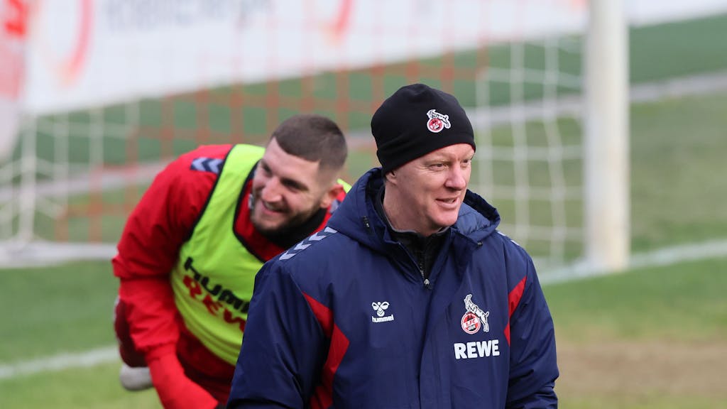 Timo Schultz und Jeff Chabot beim Training des 1. FC Köln.
