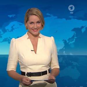 TV-Nachrichtensprecherin Judith Rakers präsentiert zum letzten Mal die Hauptausgabe der ARD-„Tagesschau“.