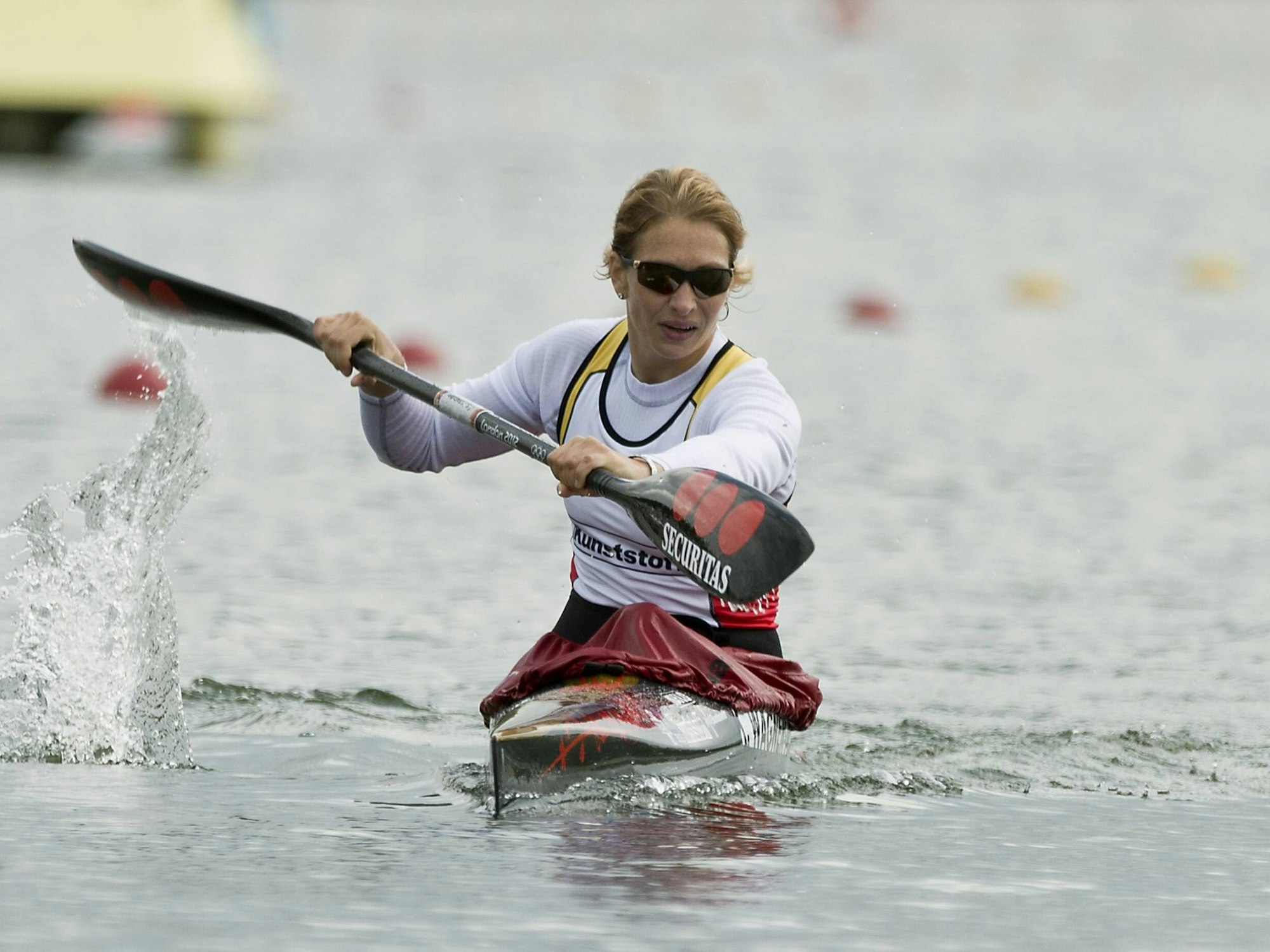 Katrin Wagner-Augustin bei einem Kanu-Wettbewerb im Jahr 2013.
