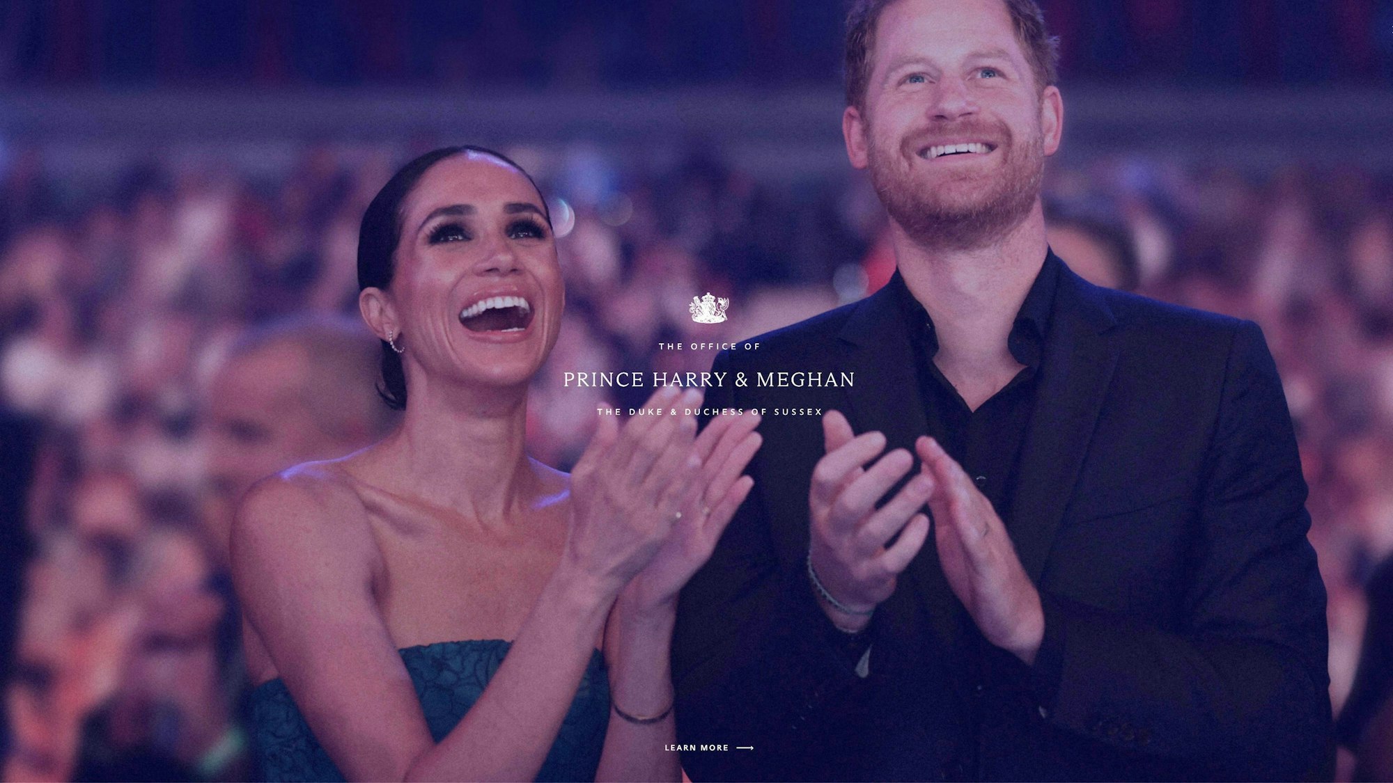 Screenshot der neuen Website von Prinz Harry und Herzogin Meghan.