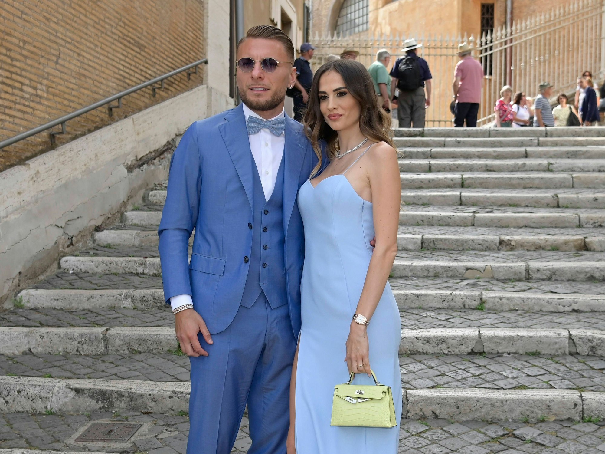 Ciro Immobile mit seiner Frau Jessica Melena bei der Hochzeit von Fußballer Mattia Zaccagni mit der Influencerin Chiara Nasti.