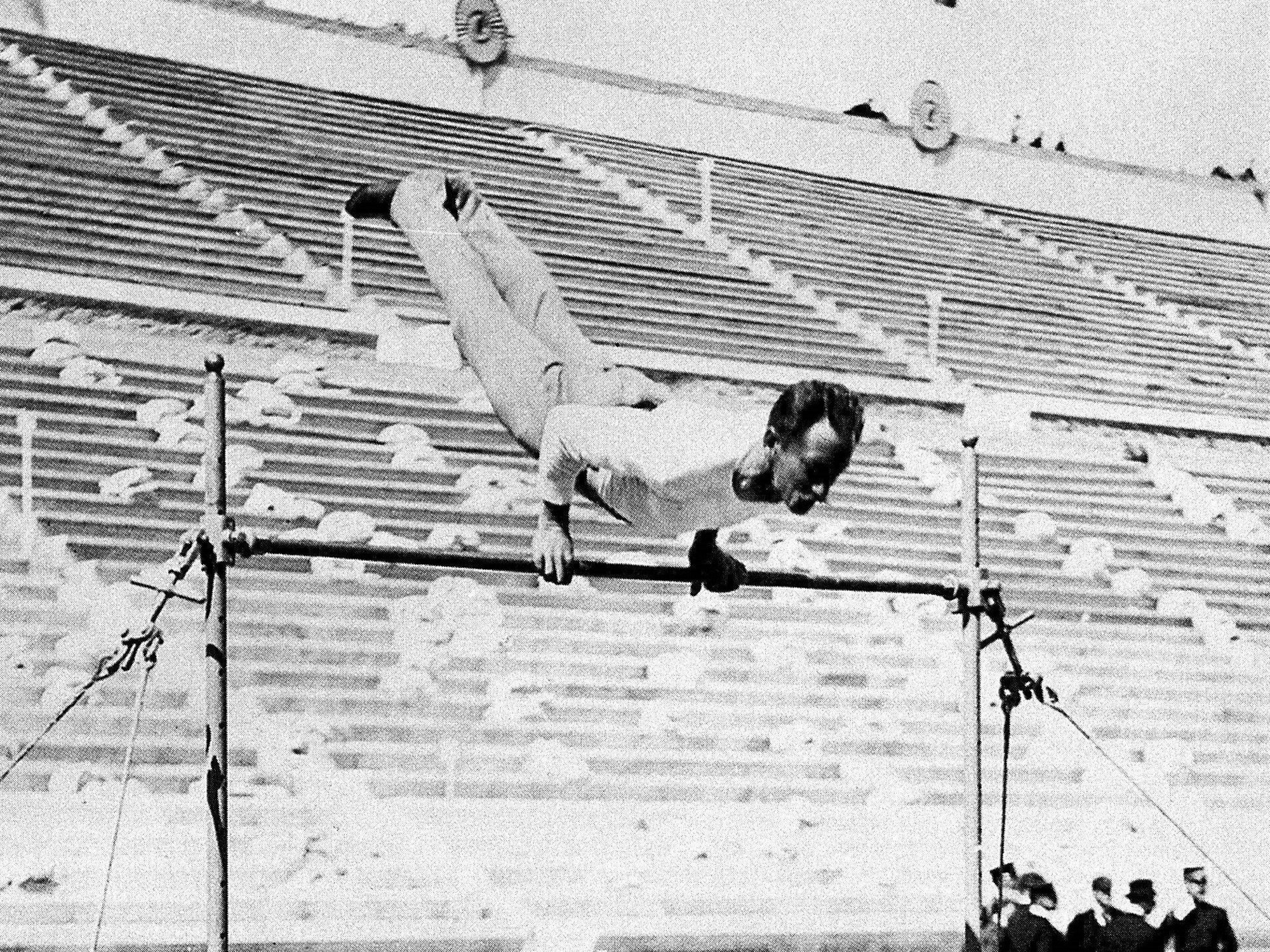 Hermann Weingärtner bei den Olympischen Spielen 1896 am Reck