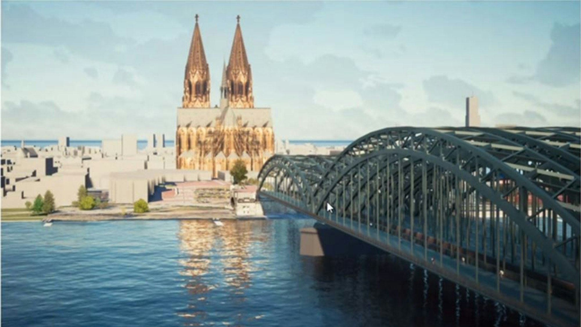 Visualisierung der geplanten Erweiterung der Hohenzollernbrücke.