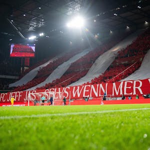 Bundesliga, 1. FC Köln - Werder Bremen, 22. Spieltag, RheinEnergieStadion. Kölner Fans mit Choreo.&nbsp;