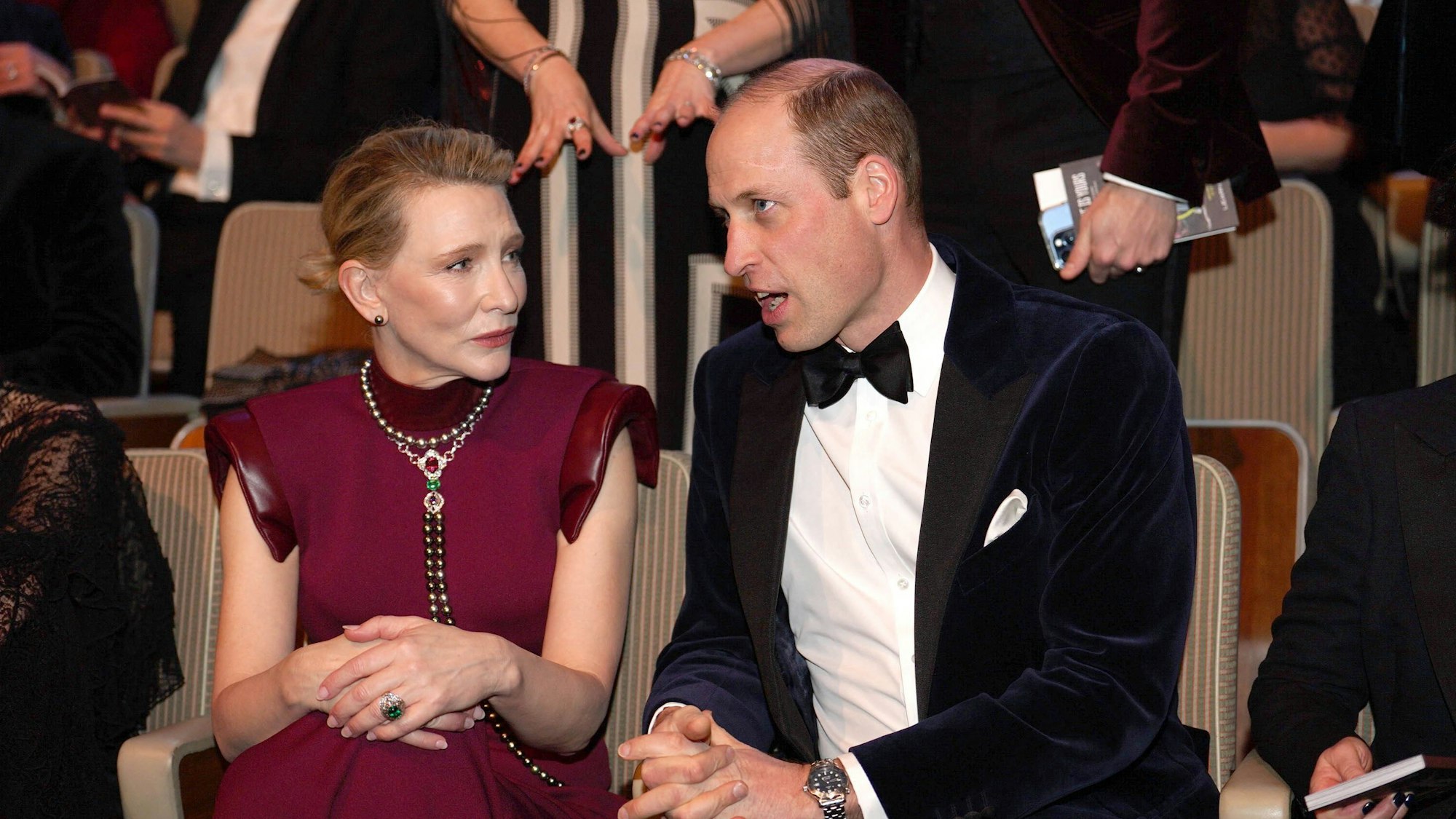 Cate Blanchett und Prinz William bei den BAFTAs.