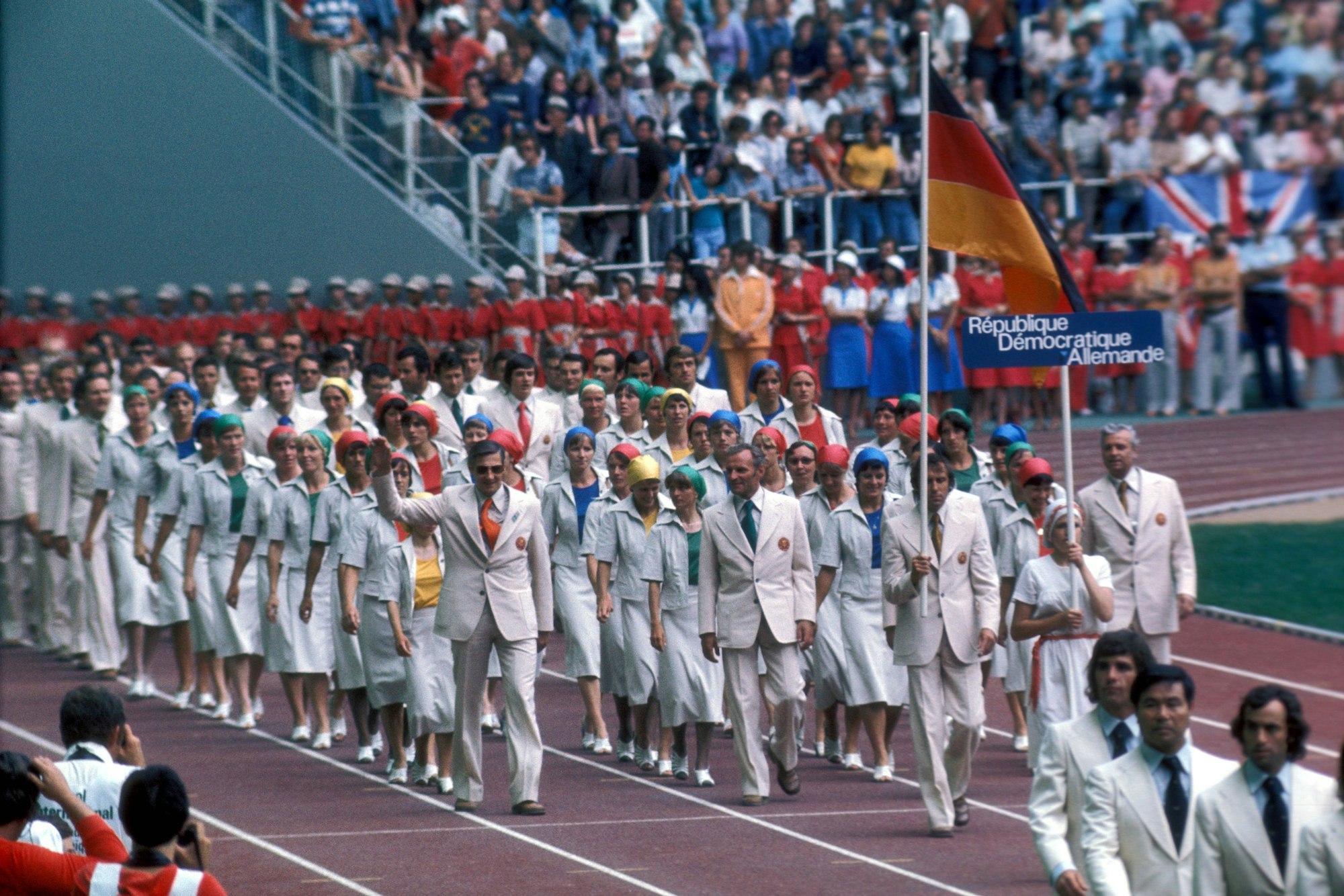 Einmarsch der DDR Delegation zur Eröffnungsfeier der Olympischen Sommerspiele 1976 in Montreal
