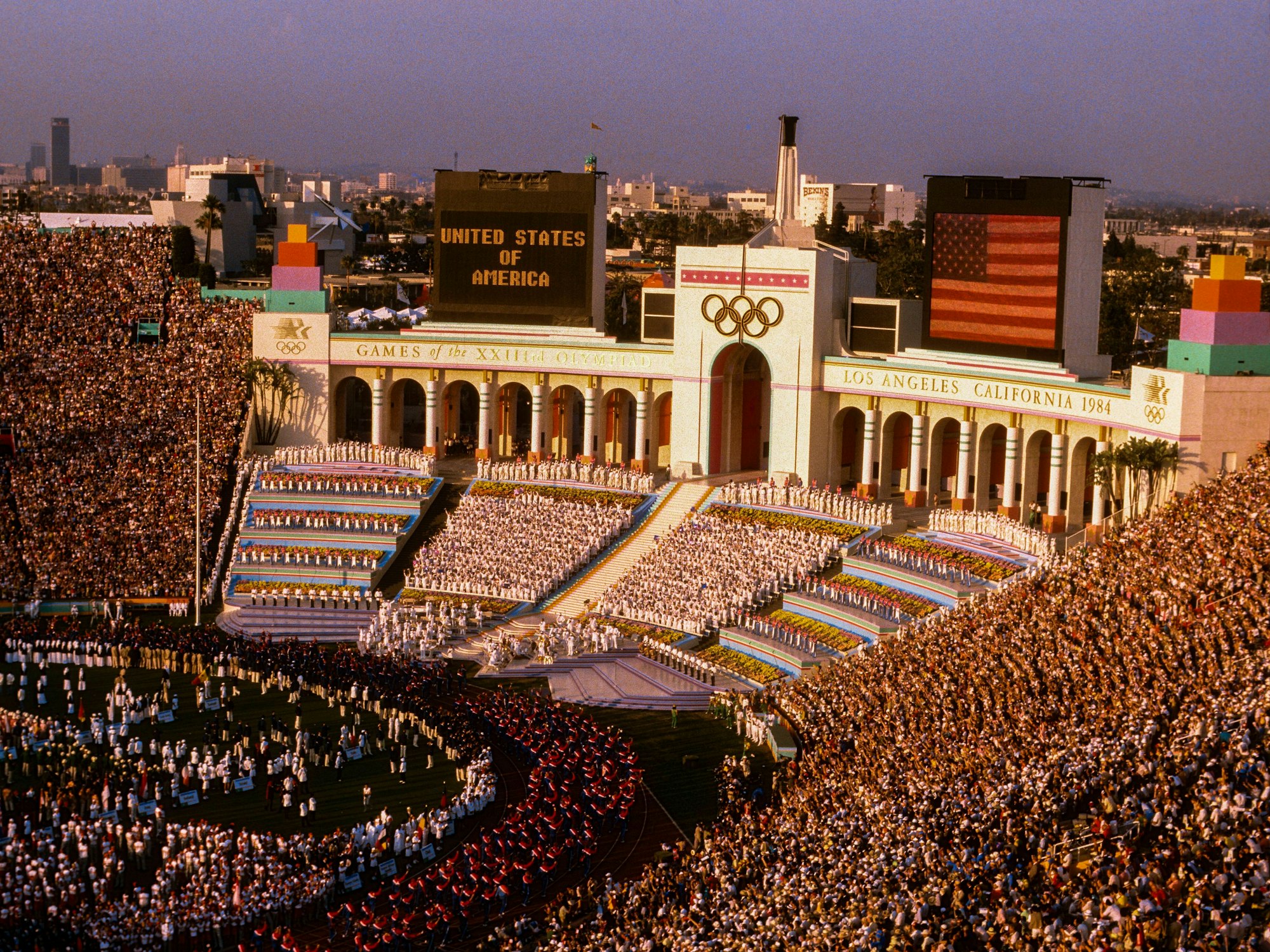Die Eröffnungszeremonie für die Spiele 1984 in Los Angeles.