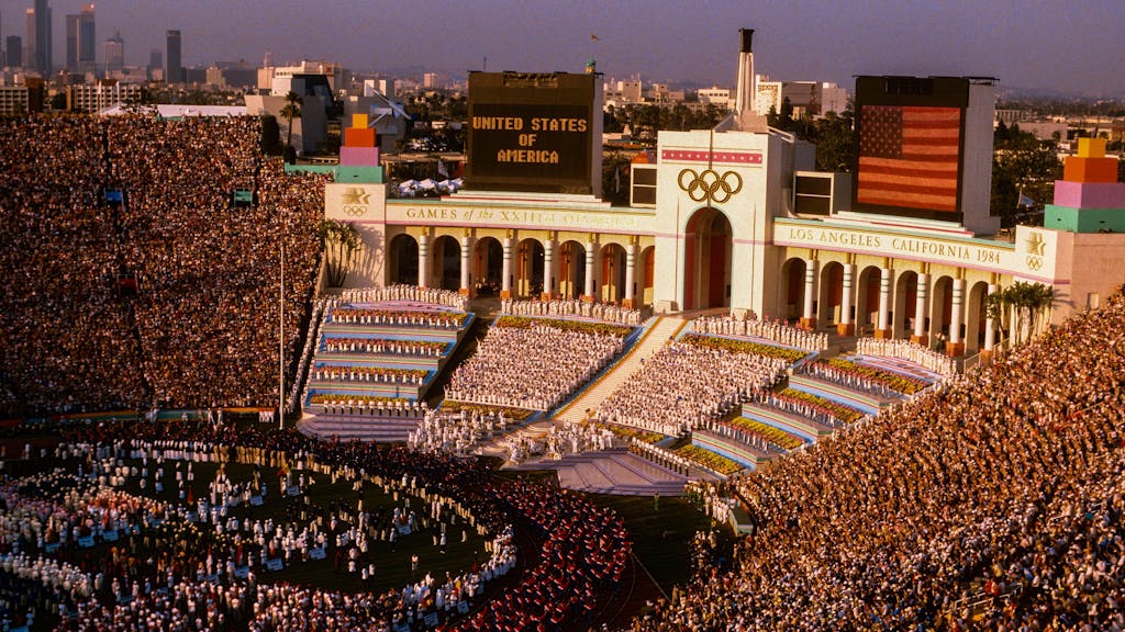 Das Memorial Coloseum bei den Olympischen Sommerspielen 1984 in Los Angeles.