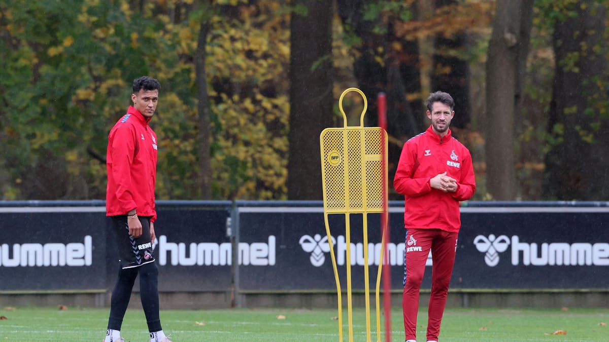 1. FC Köln: Davie Selke und Mark Uth beim Training.