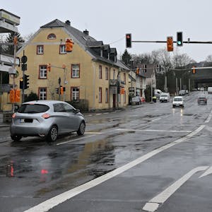 Baustellenampeln an der Kreuzung von L136 und Sülztal-Landstraße 284.