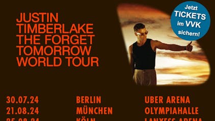 Justin Timberlake kommt mit seiner The Forget Tomorrow World Tour 2024 auch nach Deutschland. Jetzt Tickets sichern!