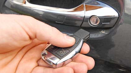 Der „Keyless-Go“ Schlüssel eines Geländewagens.
