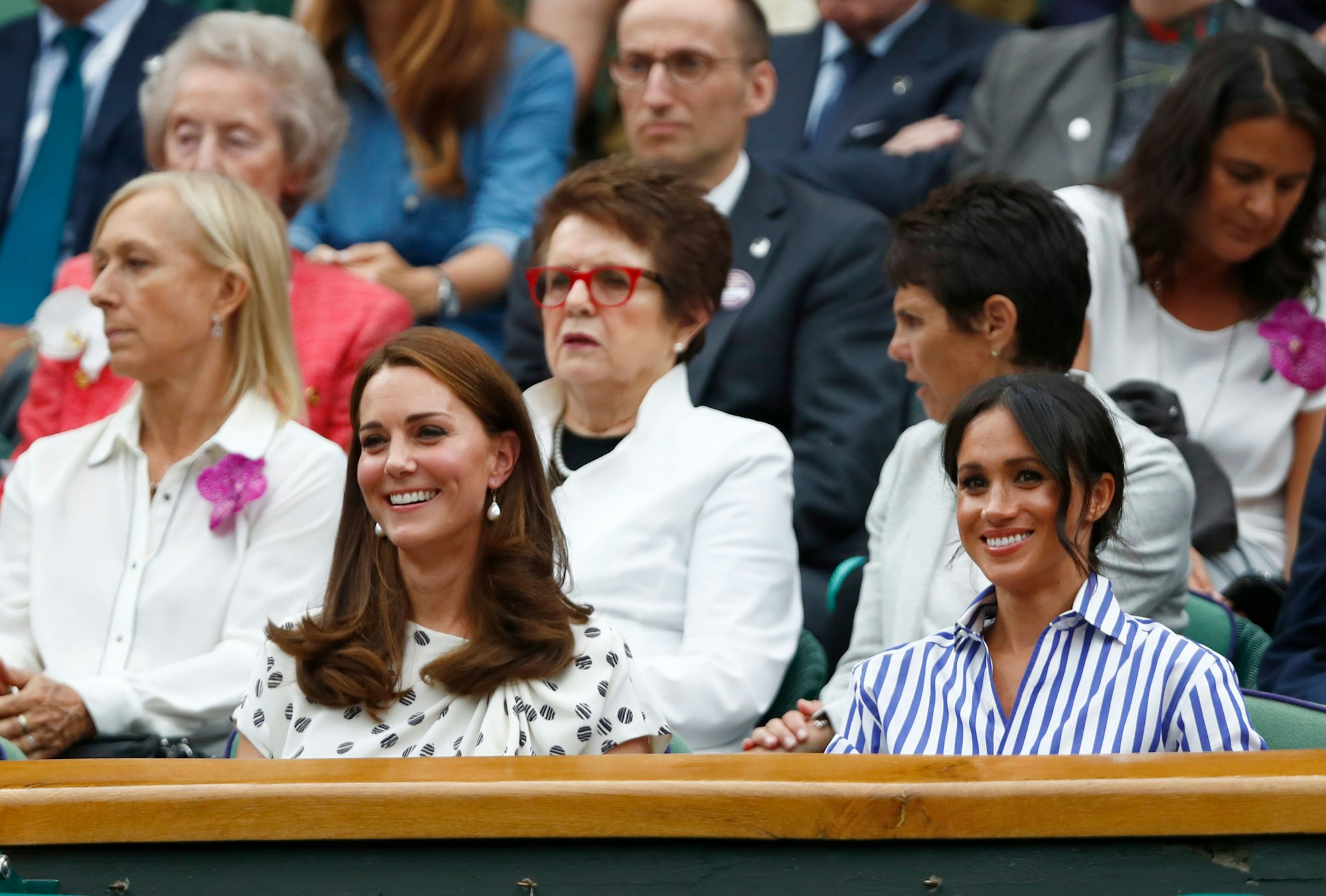 Prinzessin Kate und Herzogin Meghan beim Wimbledon-Tennisturnier im Juli 2018.