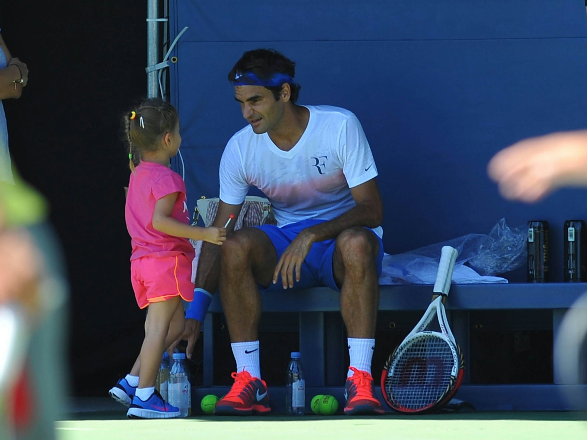 Roger Federer mit seiner Tochter