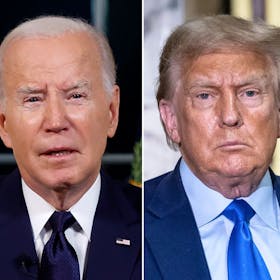 Das voraussichtliche Duell bei der US-Wahl 2024 für das Präsidentenamt: Der amtierende Präsident und Demokrat Joe Biden (l.) und Republikaner und Ex-Präsident Donald Trump.