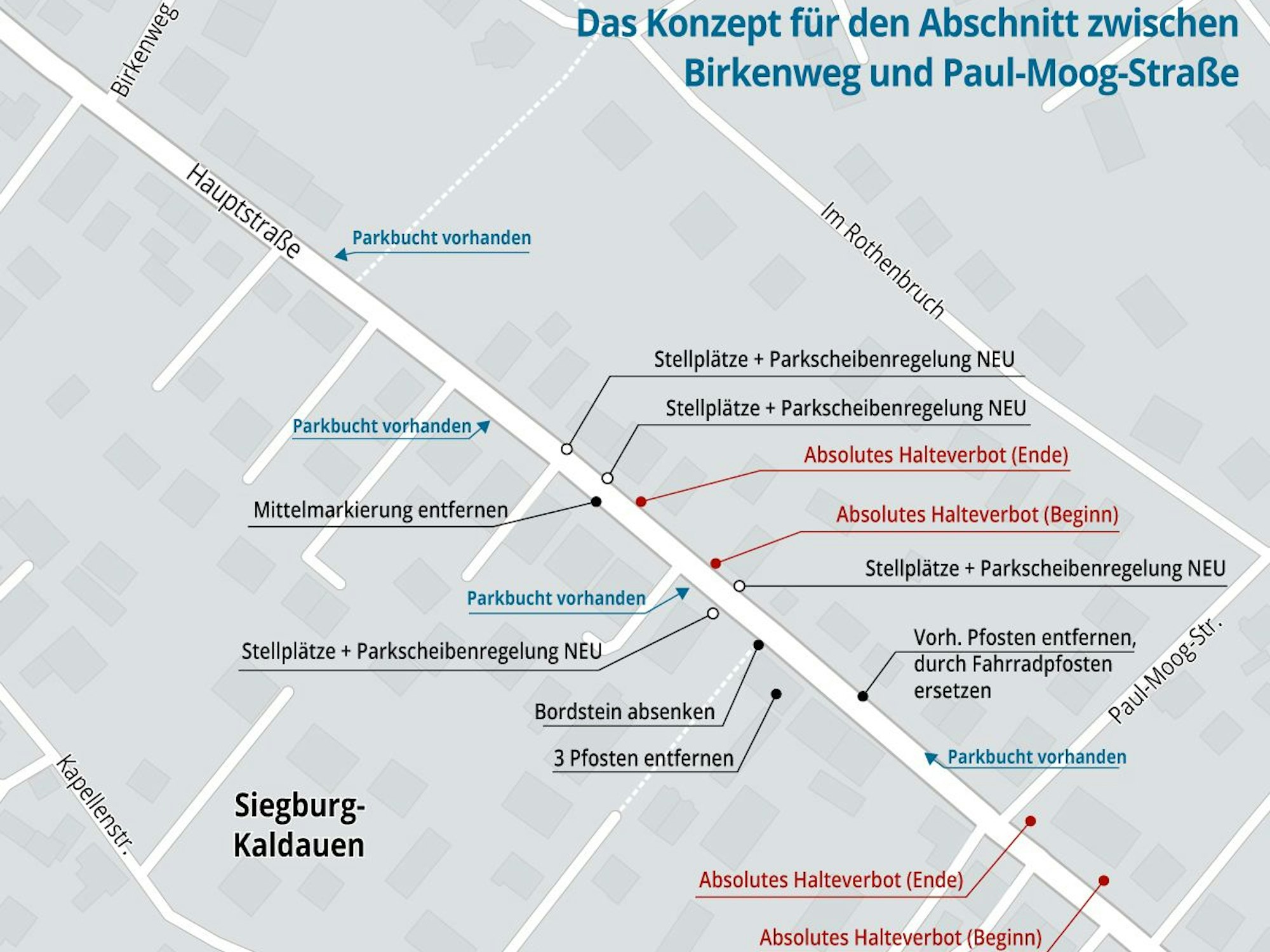Ein Plan mit einem Ausschnitt des Ortsteils Siegburg-Kaldauen
