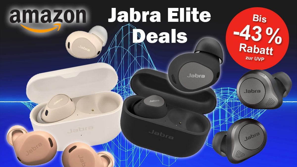 Jabra Elite 10 Bluetooth Kopfhörer sowie weitere Modelle aus der Reihe Jabra Elite in verschiedenen Farben.