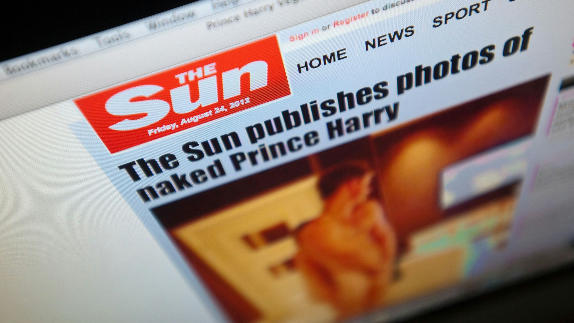 Die 2012er-Ausgabe von „The Sun“ mit den Nacktaufnahmen von Prinz Harry.