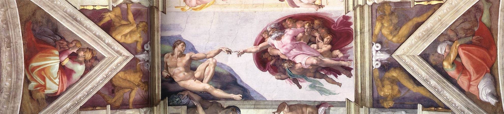 Die Erschaffung Adams, Deckenfresco in der Sixtinischen Kapelle im Vatikan