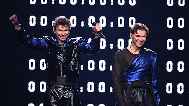 Marcus &amp; Martinus jubeln im Finale des Melodifestivalen.