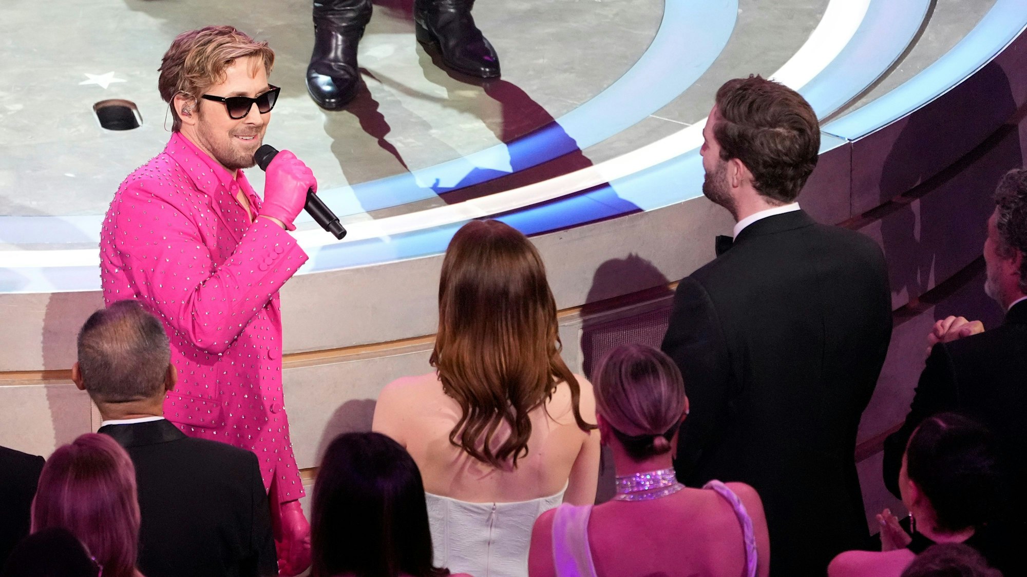 Ryan Gosling bei seinem „Barbie“-Auftritt.