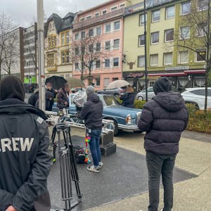 An der Sparkasse in Leverkusen dreht die Produktionsfirma Filmpool Fiction einen Münster-Tatort.