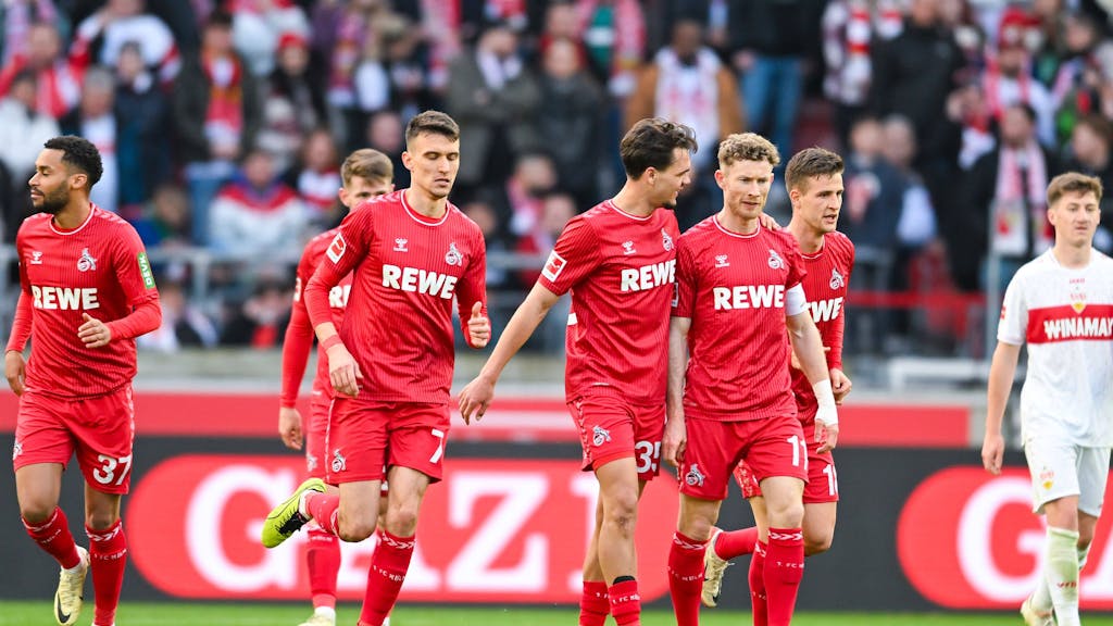 Die Spieler des 1. FC Köln jubeln über ein Tor in der Bundesliga.