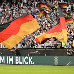Ein deutscher Fanblock im Stadion