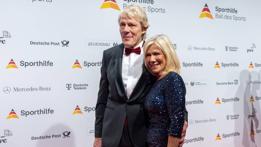 Ulrike von der Groeben mit ihrem Mann Alexander im Februar 2024 beim Ball des Sports in Frankfurt am Main