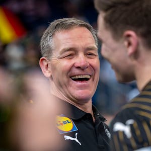 Handball-Bundestrainer Alfred Gislason nach dem Sieg am Sonntag.