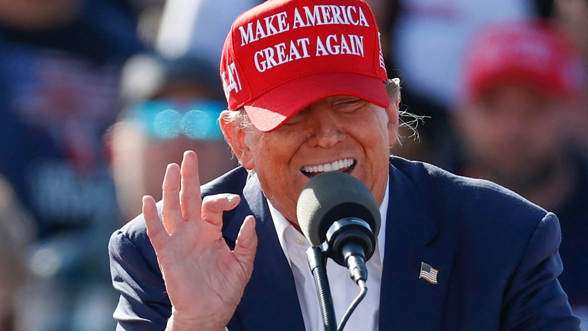Ex-US-Präsident Donald Trump bei einem Wahlkampfauftritt am 16. März im US-Bundesstaat Ohio.