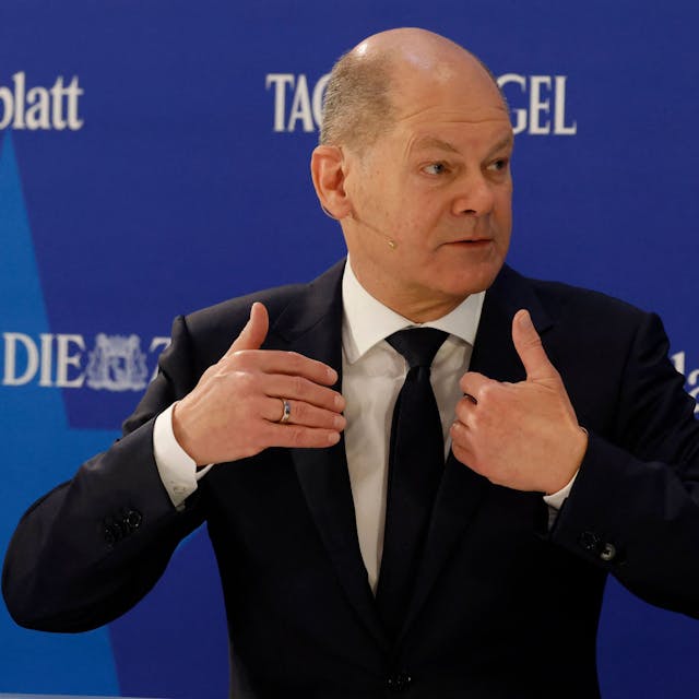 Bundeskanzler Olaf Scholz bei der Konferenz „Europe 2024“ in Berlin.