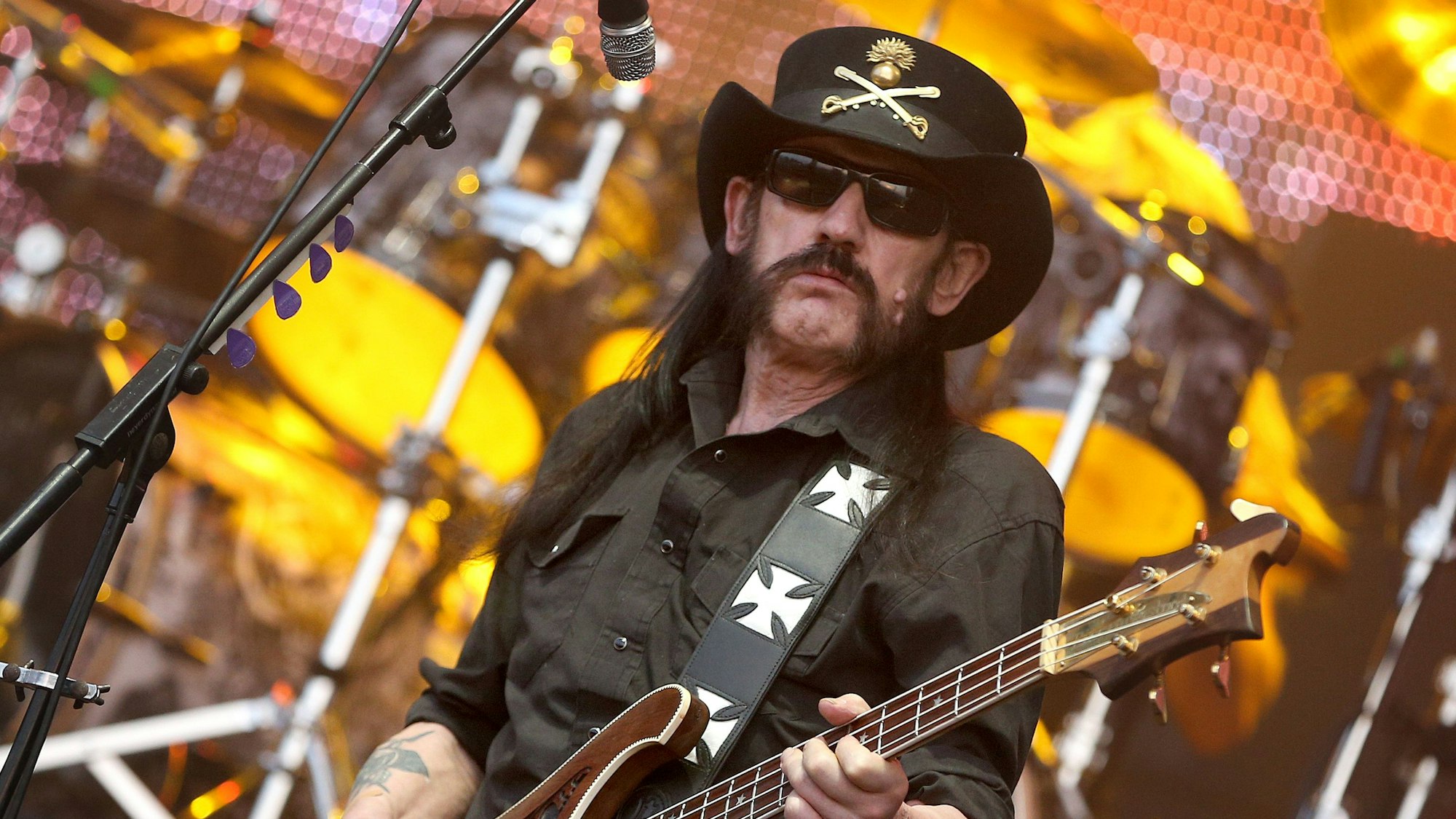 Lemmy Kilmister, Bassist und Sänger der Band Motörhead, 2014 in Wacken.