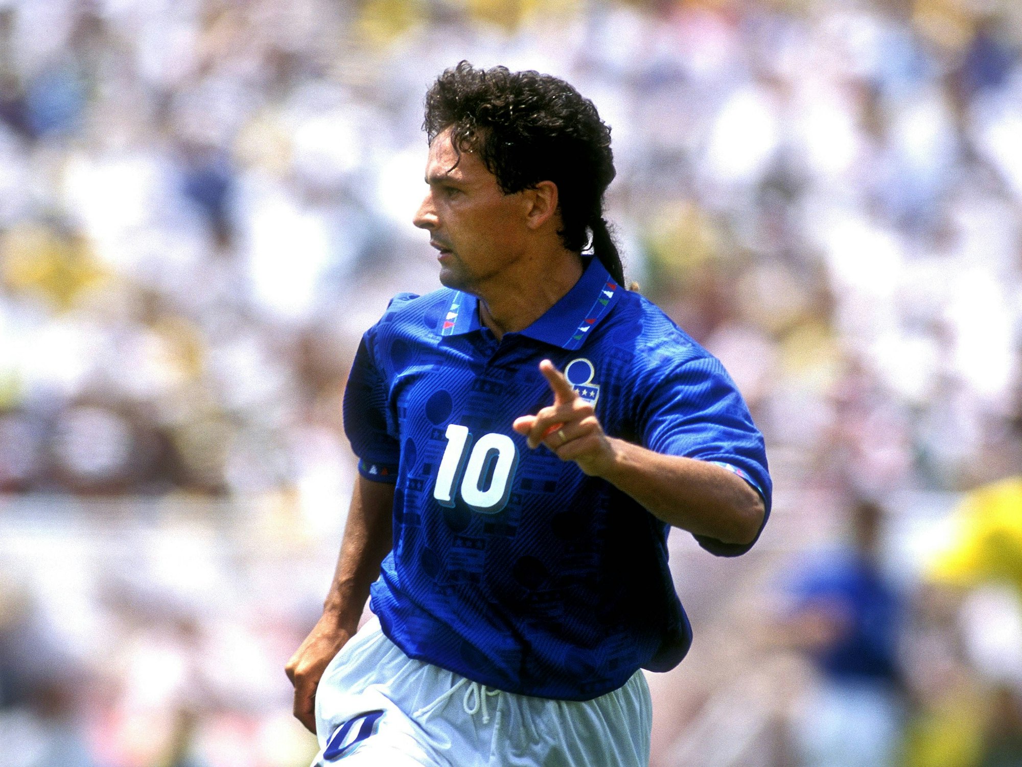Roberto Baggio im Trikot der italienischen Nationalmannschaft.